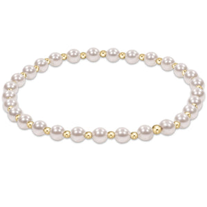 Classic Grateful Pattern 4mm Bead Bracelet Pearl
